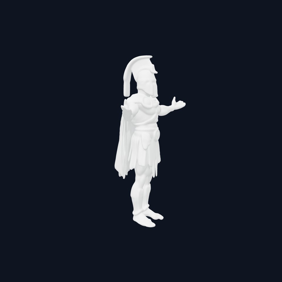 Spartan Warrior D Character Model with PBR Textures and Mixamo Rig